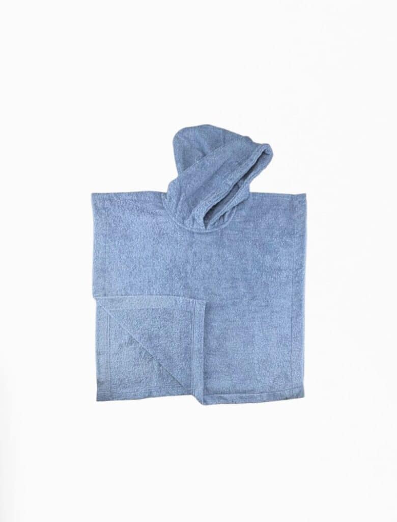 Badponcho blauw